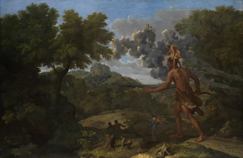Blind Orion Searching for the Rising Sun Wall Art by Nicolas Poussin - High-Resolution Digital Print