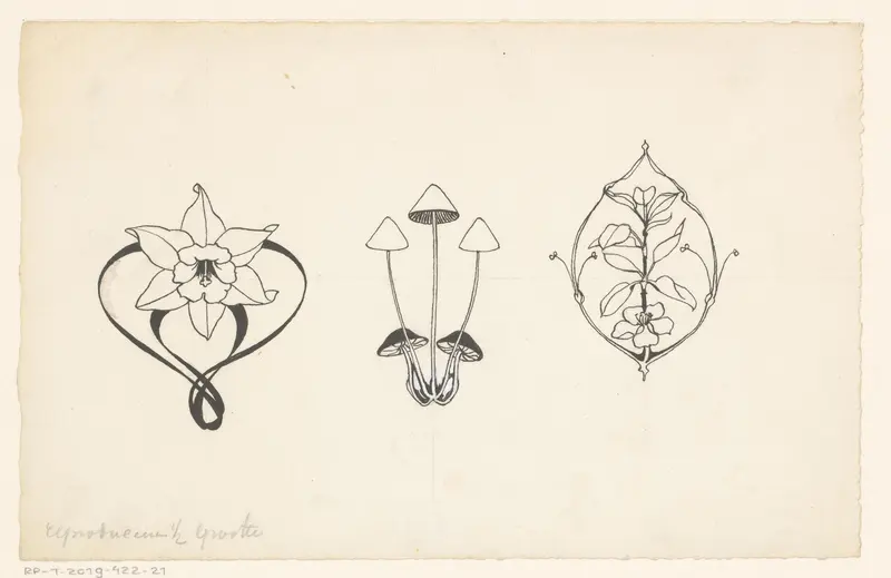 Bloemen en paddenstoelen Wall Art by Willem Wenckebach - High-Resolution Digital Print