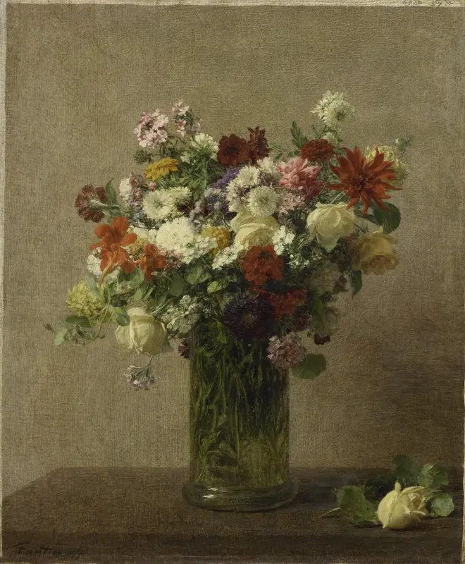 Bloemen uit Normandië Wall Art by Henri Fantin-Latour - High-Resolution Digital Print