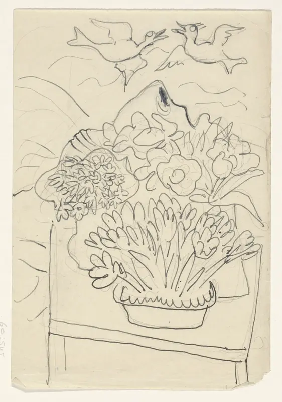 Bloemenvaas op een tafel Wall Art by Leo Gestel - High-Resolution Digital Print
