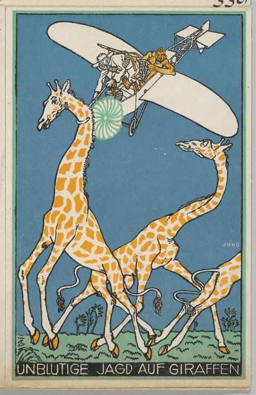 Bloodless Giraffe Hunt (Unblutige Jagd auf Giraffen) Wall Art by Moriz Jung - High-Resolution Digital Print
