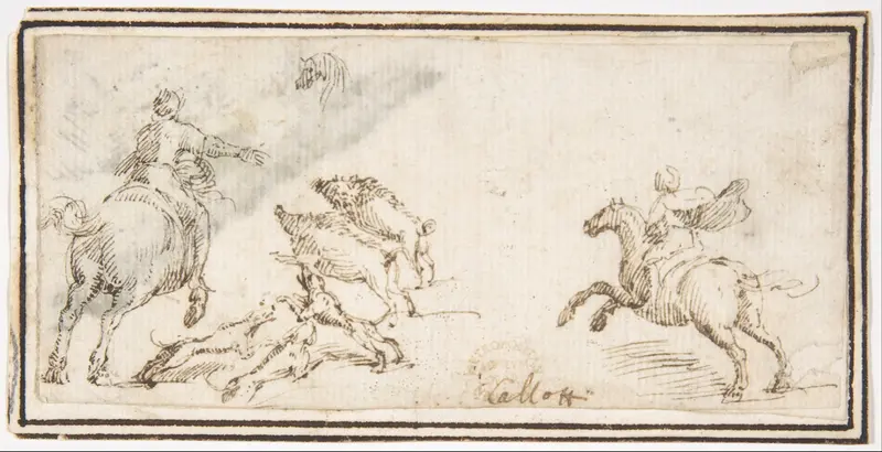 Boar Hunt Wall Art by Francesco Allegrini - High-Resolution Digital Print