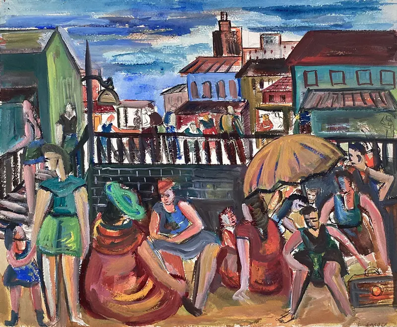 Boardwalk and Beach Wall Art by Esther Garber - High-Resolution Digital Print