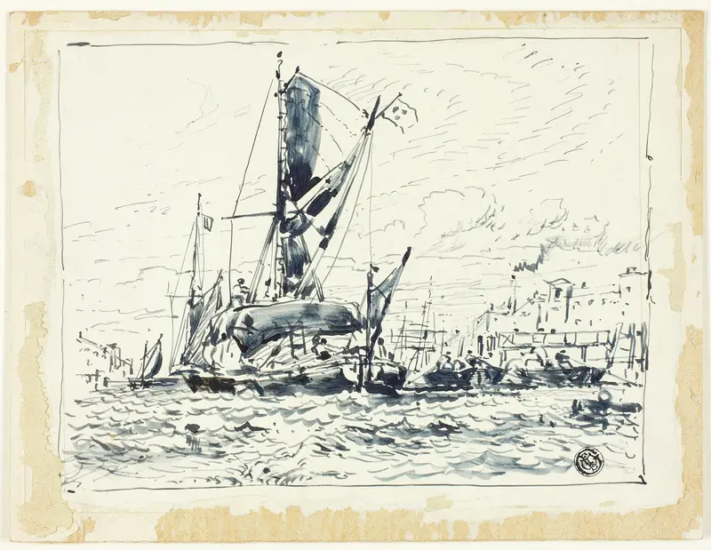 Boat in Port Wall Art by William Roxby Beverley - High-Resolution Digital Print