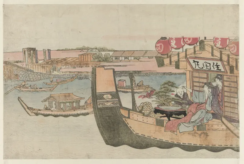 Boating on Sumida river Wall Art by Katsushika Hokusai - High-Resolution Digital Print
