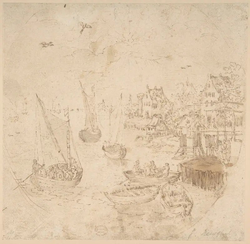 Boats and Houses Wall Art by Jan Brueghel the Elder - High-Resolution Digital Print