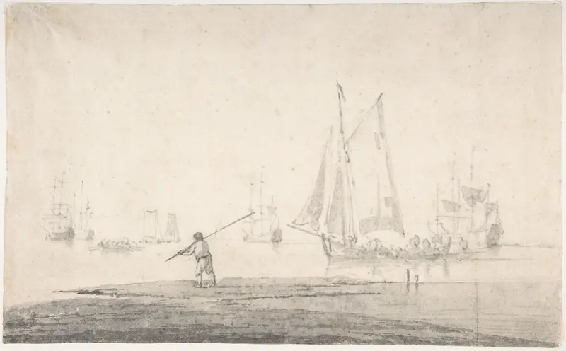 Boats Becalmed Wall Art by Willem van de Velde II - High-Resolution Digital Print