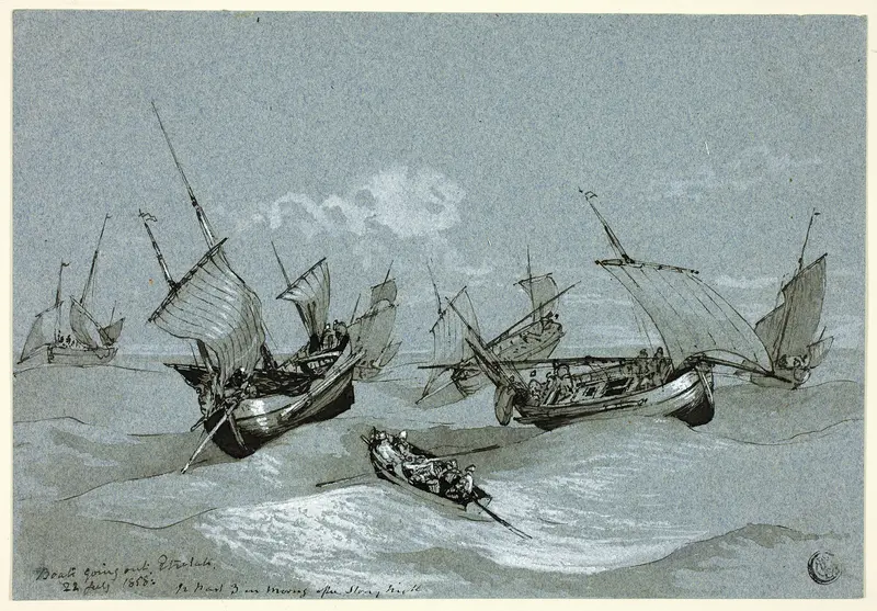 Boats Going Out, Entretat Wall Art by Clarkson Stanfield - High-Resolution Digital Print