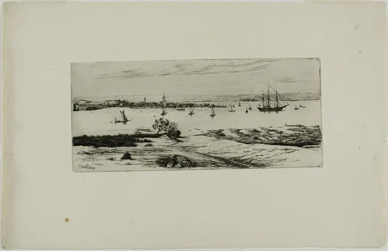 Boats in a Harbor Wall Art by Edwin Edwards - High-Resolution Digital Print