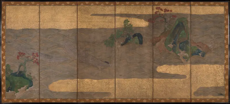 Boats upon Waves Wall Art by Tawaraya Sōtatsu - High-Resolution Digital Print