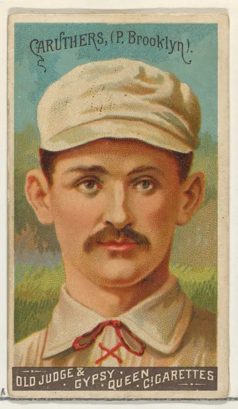 Bob Caruthers, Pitcher, Brooklyn, from the Goodwin Champion series for Old Judge and Gypsy Queen Cigarettes Wall Art by Goodwin & Company - High-Resolution Digital Print
