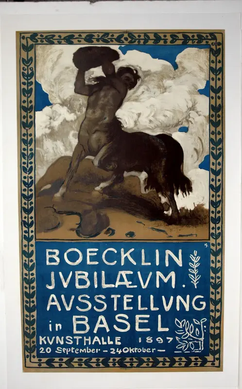 Boecklin Jubilee Exhibition Basel Wall Art by Hans Lendorff - High-Resolution Digital Print