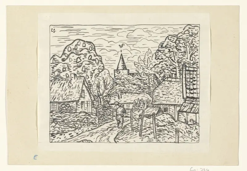 Boer loopt een dorp in Wall Art by Unknown - High-Resolution Digital Print