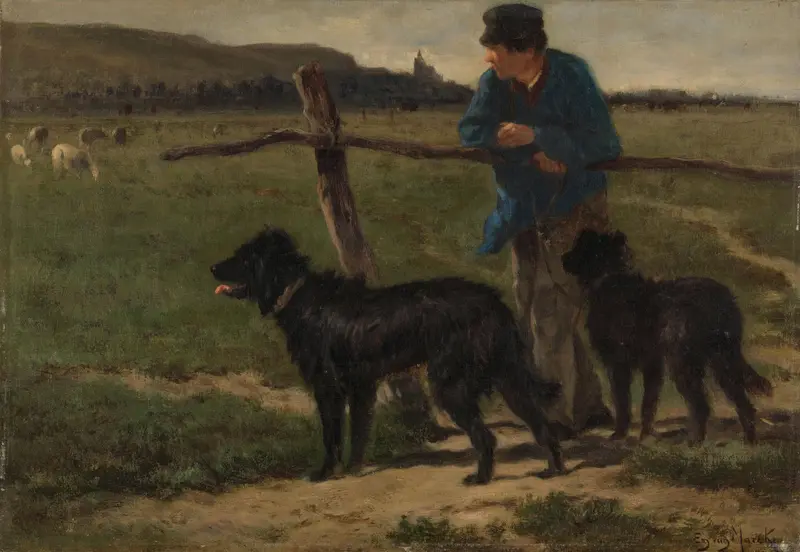 Boer met honden Wall Art by Unknown - High-Resolution Digital Print