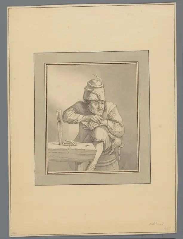 Boer perst worstjes uit een varken Wall Art by anonymous - High-Resolution Digital Print