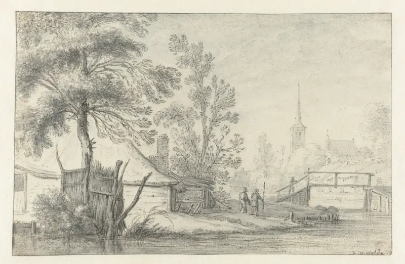 Boerderij aan een kanaal Wall Art by Esaias van de Velde - High-Resolution Digital Print