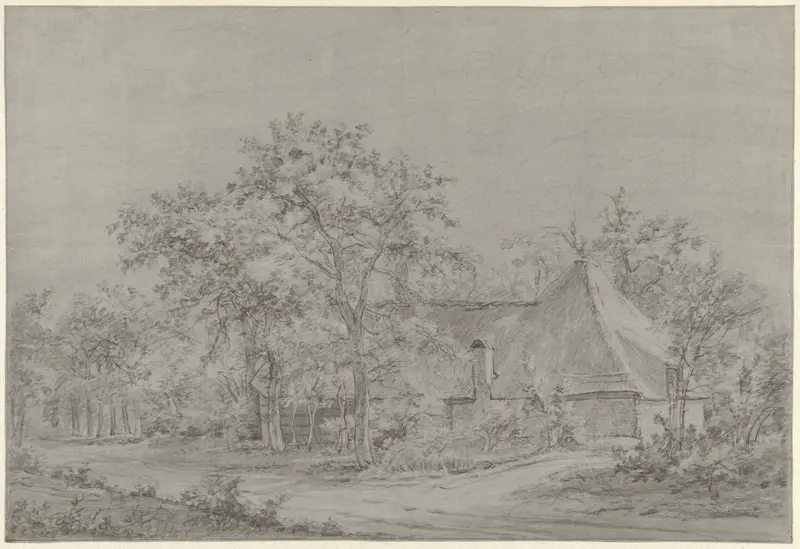Boerderij aan een zandweg Wall Art by Adrianus de Visser - High-Resolution Digital Print