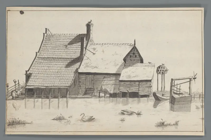 Boerderij aan het water Wall Art by Unknown - High-Resolution Digital Print
