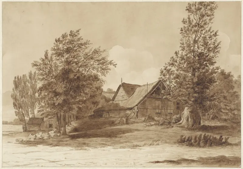 Boerderij bij Hilversum Wall Art by Hendrik Abraham Klinkhamer - High-Resolution Digital Print