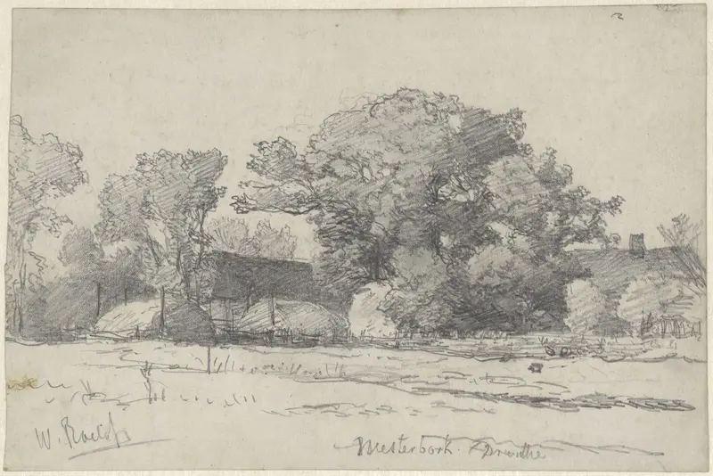 Boerderij bij Westerbork te Drenthe Wall Art by Willem Roelofs (I) - High-Resolution Digital Print