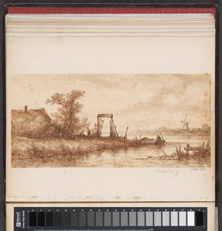 Boerderij en aanlegplaats bij een rivier Wall Art by Johannes Hilverdink - High-Resolution Digital Print