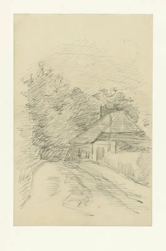Boerderij en bomen aan een weg