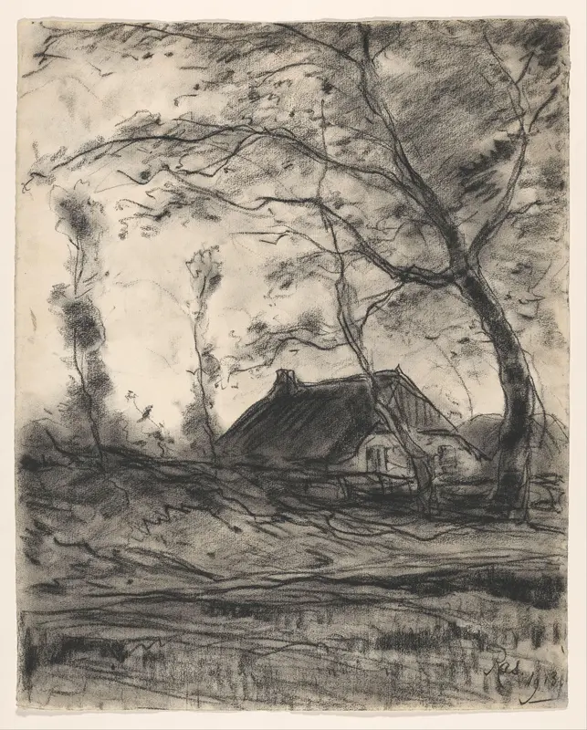 Boerderij en bomen Wall Art by Unknown - High-Resolution Digital Print