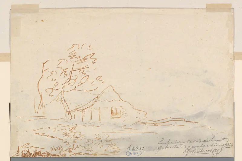 Boerderij in een landschap Wall Art by George Pieter Westenberg - High-Resolution Digital Print