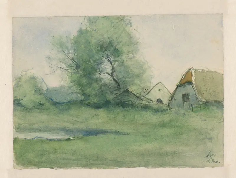 Boerderij met bomen Wall Art by Pieter H.J.J. Ras - High-Resolution Digital Print