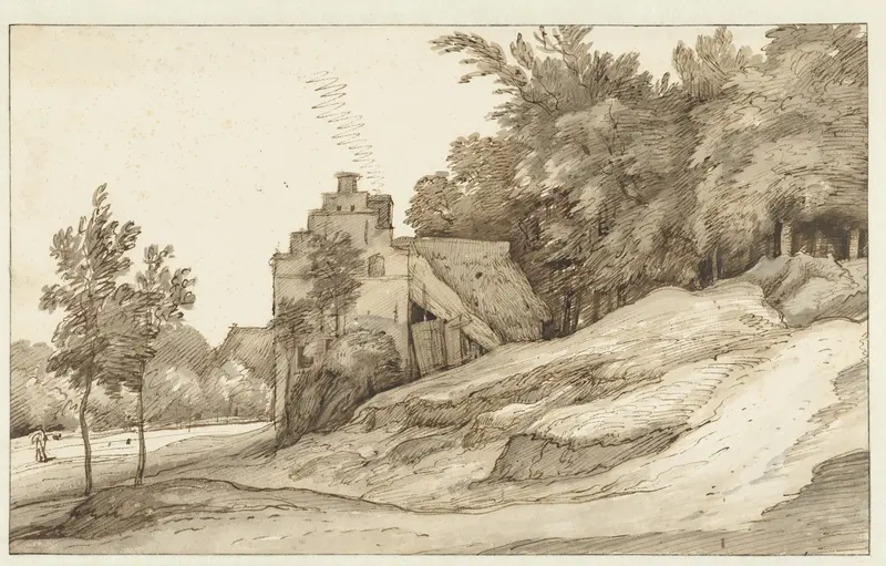 Boerderij met trapgevel aan de rand van een bos Wall Art by Jacob Esselens - High-Resolution Digital Print