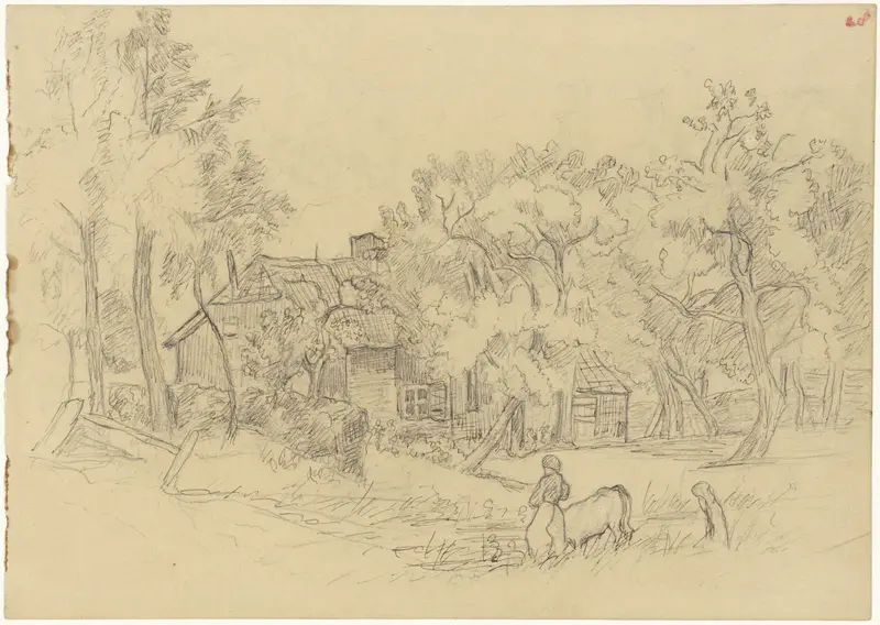 Boerderij tussen bomen