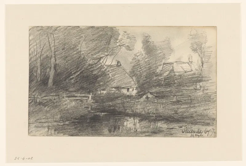 Boerderij tussen bomen in Sliedrecht Wall Art by Unknown - High-Resolution Digital Print