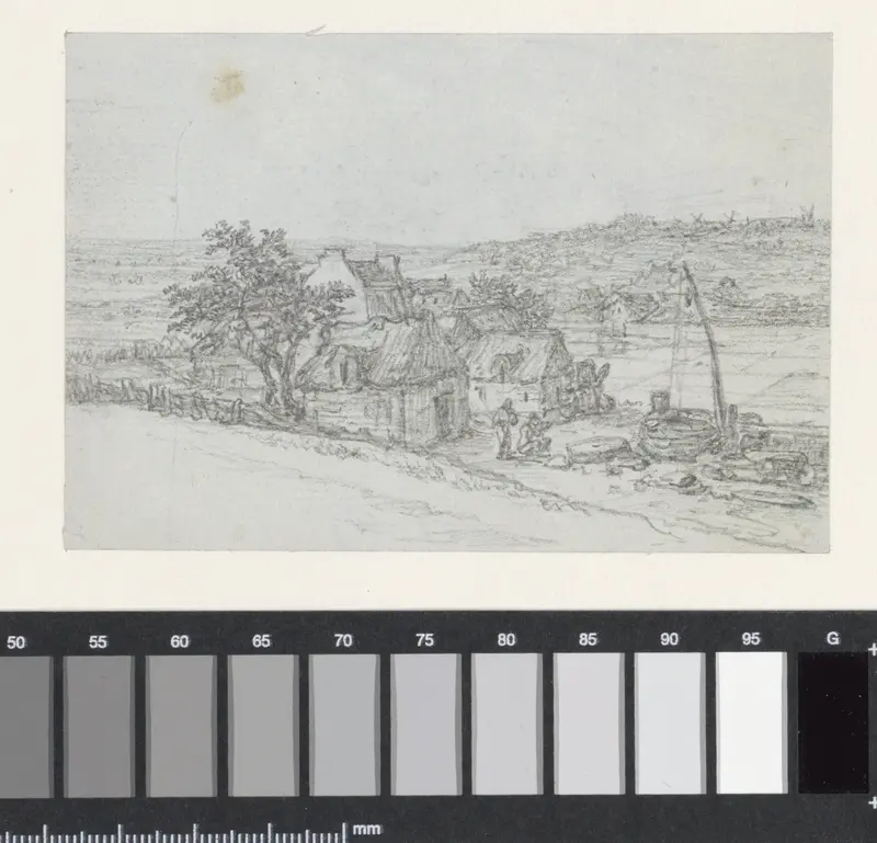 Boerderijen en een waterput Wall Art by Georges Michel - High-Resolution Digital Print