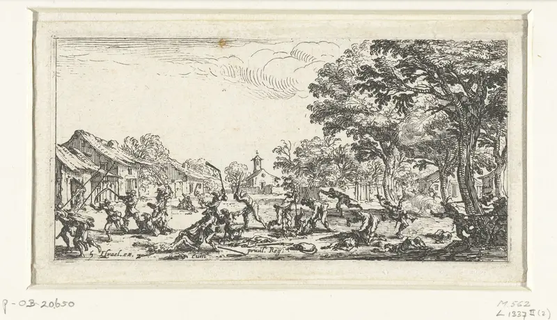 Boeren nemen wraak op soldaten Wall Art by Jacques Callot - High-Resolution Digital Print