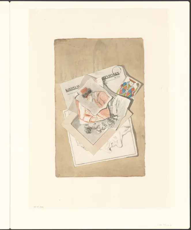 Boerenbedrieger of trompe-l'oeil met zes bladen Wall Art by Unknown - High-Resolution Digital Print