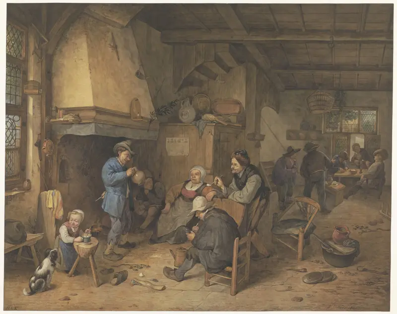 Boerengezelschap binnenshuis Wall Art by Hendrik Abraham Klinkhamer - High-Resolution Digital Print