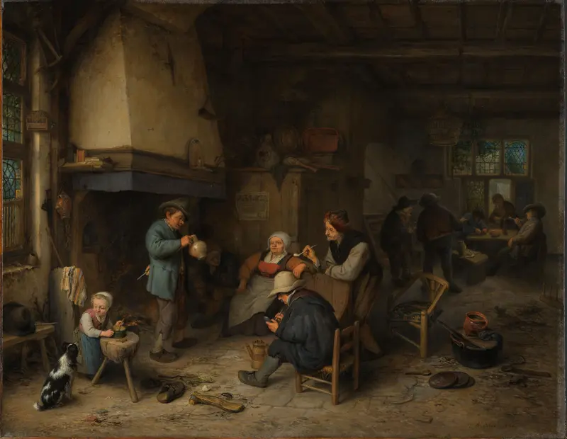 Boerengezelschap binnenshuis Wall Art by Unknown - High-Resolution Digital Print