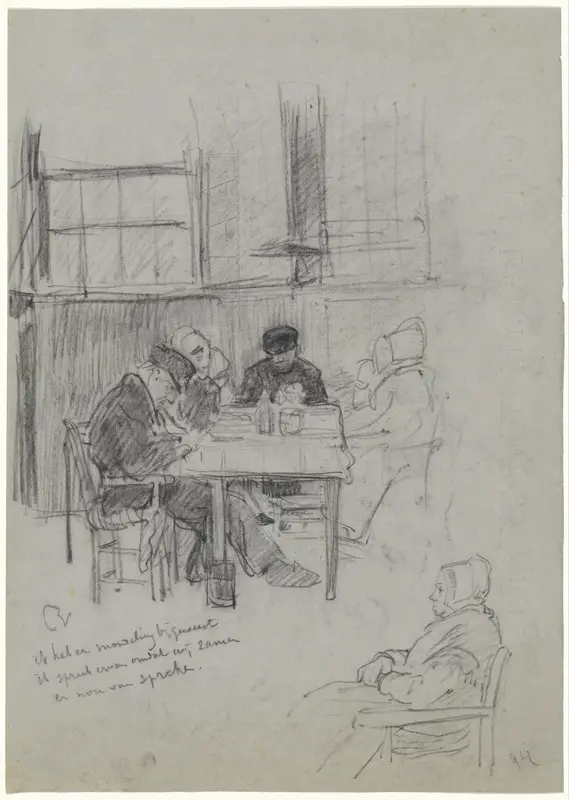 Boerengezin aan tafel Wall Art by Adolf le Comte - High-Resolution Digital Print