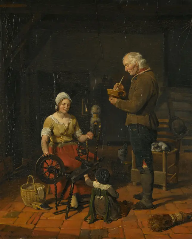 Boerengezin in interieur Wall Art by Cornelis Kruseman - High-Resolution Digital Print