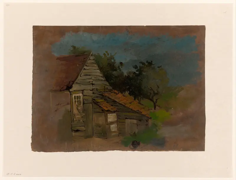 Boerenhuis met kleine schuur Wall Art by Jan Weissenbruch - High-Resolution Digital Print