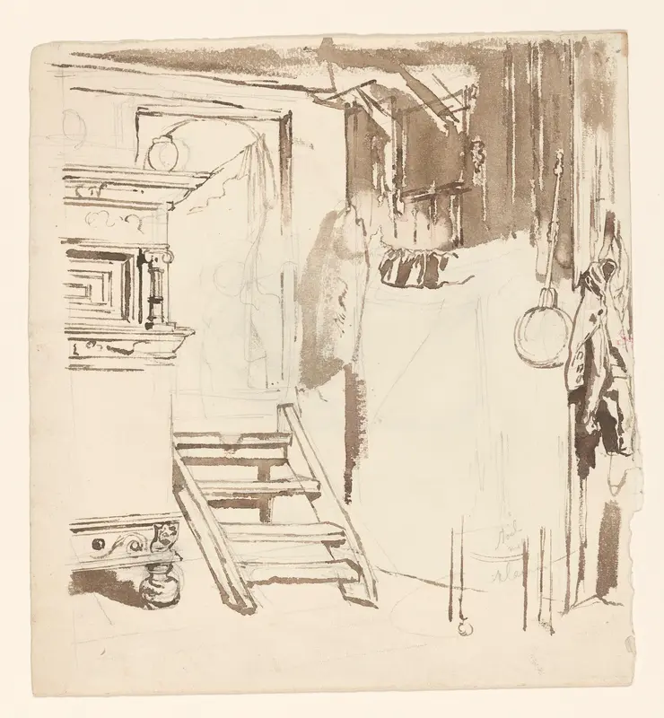 Boereninterieur Wall Art by August Allebé - High-Resolution Digital Print