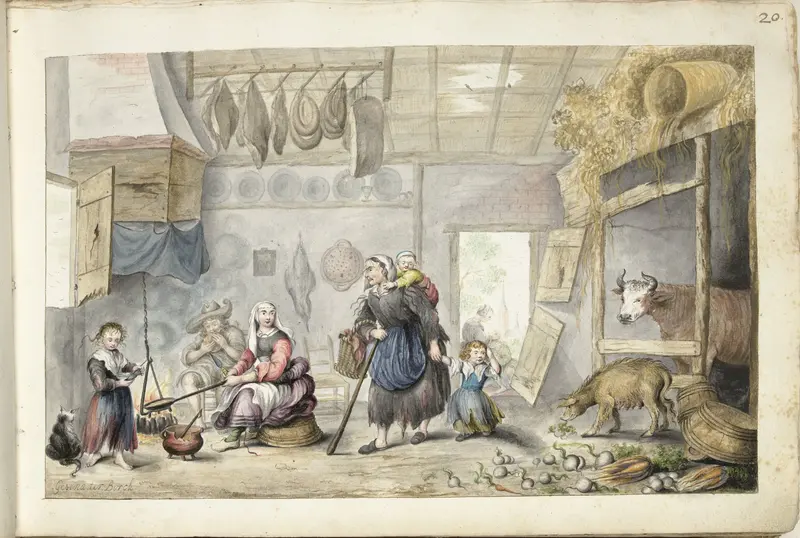 Boereninterieur (Liefdadigheid of Armoede) Wall Art by Unknown - High-Resolution Digital Print