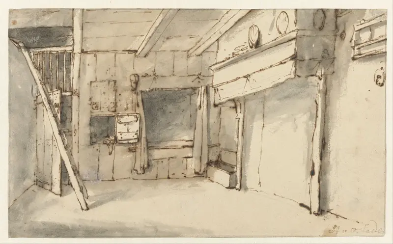 Boereninterieur met een schouw Wall Art by Unknown - High-Resolution Digital Print