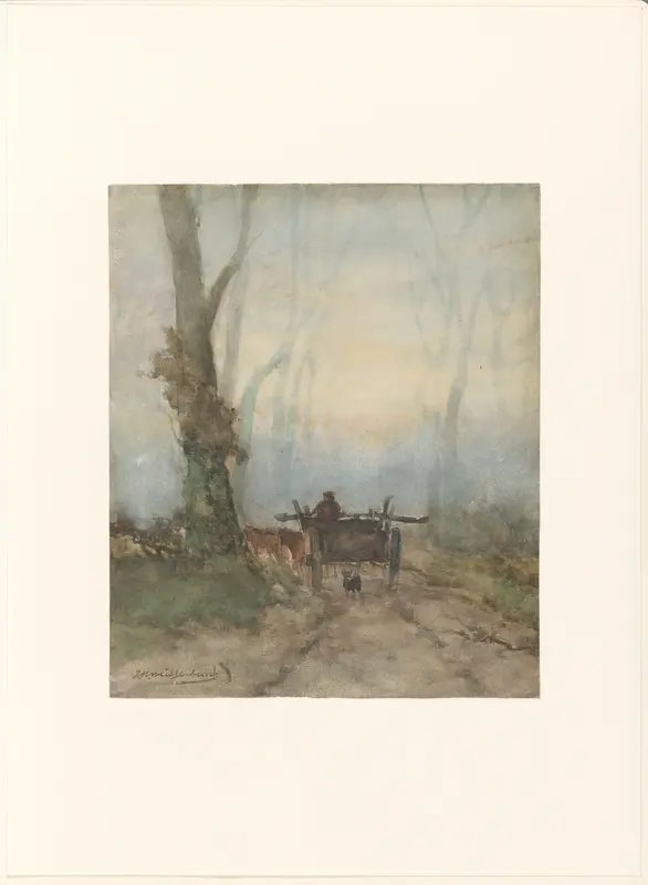 Boerenkar op bosweg Wall Art by Unknown - High-Resolution Digital Print