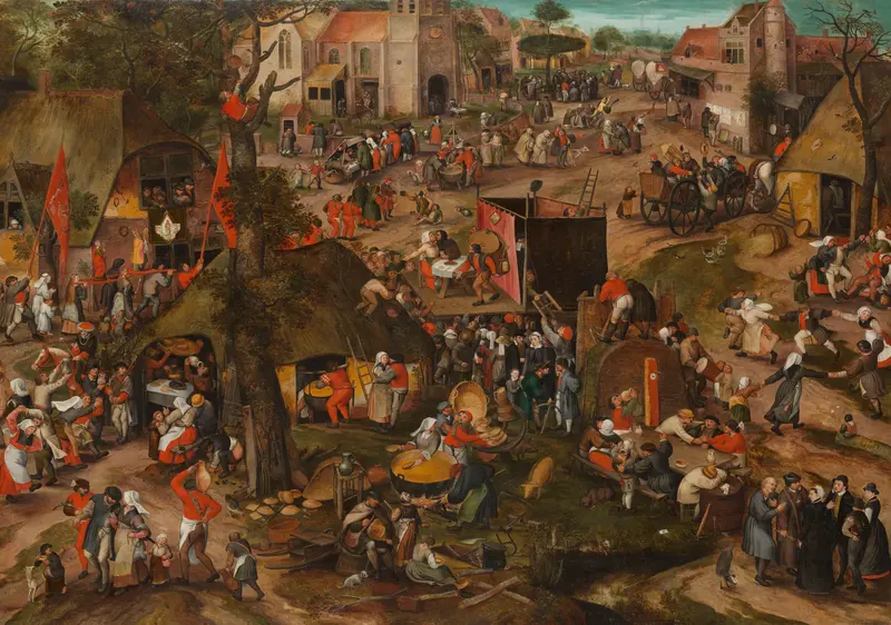 Boerenkermis met een opvoering van de klucht ‘Een cluyte van Plaeyerwater’ Wall Art by Peeter Baltens - High-Resolution Digital Print