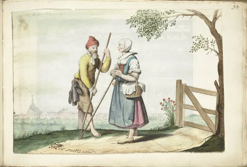 Boerenpaar in gesprek Wall Art by Unknown - High-Resolution Digital Print