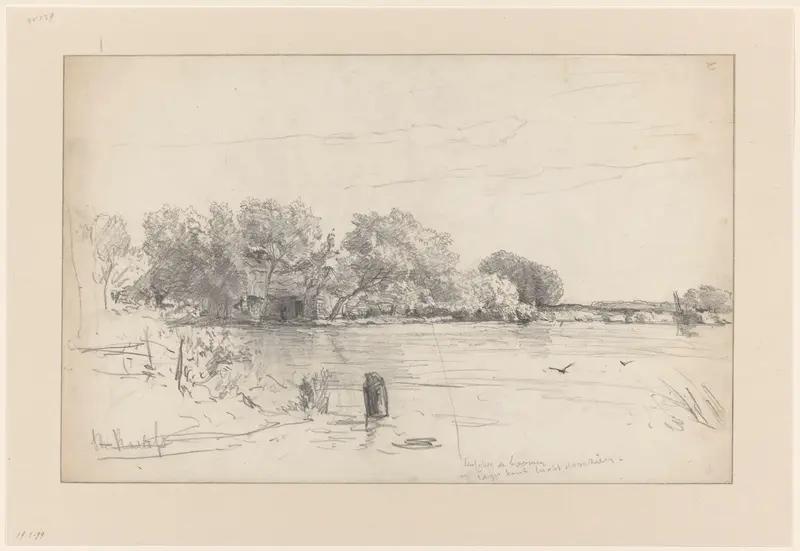 Boerenwoning onder bomen aan een plas Wall Art by Willem Roelofs (I) - High-Resolution Digital Print