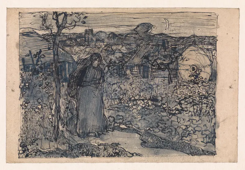 Boerin in een tuin Wall Art by Edzard Koning - High-Resolution Digital Print