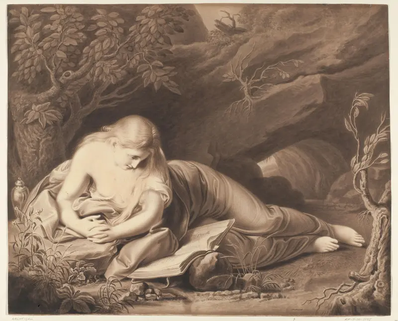 Boetvaardige Maria Magdalena in de wildernis Wall Art by anonymous - High-Resolution Digital Print