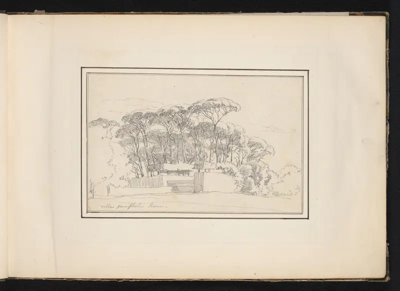 Bomen en lage muren bij de Villa Doria Pamphilj te Rome Wall Art by Hendrik Voogd - High-Resolution Digital Print